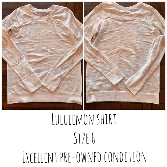 lululemon athletica Tops - Lululemon Swiftly Tech Perforated  White Long Sleeve Shirt Size 6